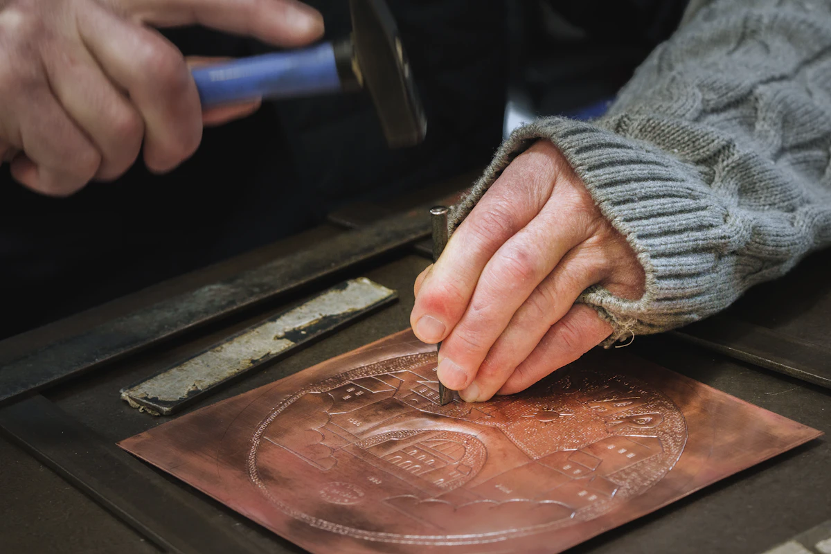 Hand-embossing a pattern into leather